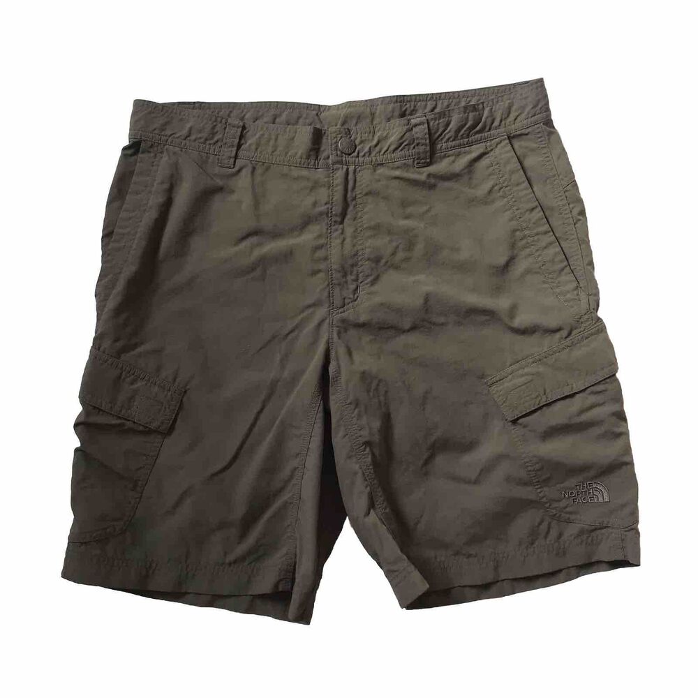 The North Face Cargo Shorts Ripstop Mens 34 Moss Nylon Outdoor Hiking T338 T738